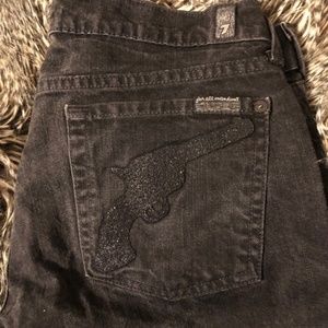 S7ven for All Mankind Double Pistol Black Skinnys